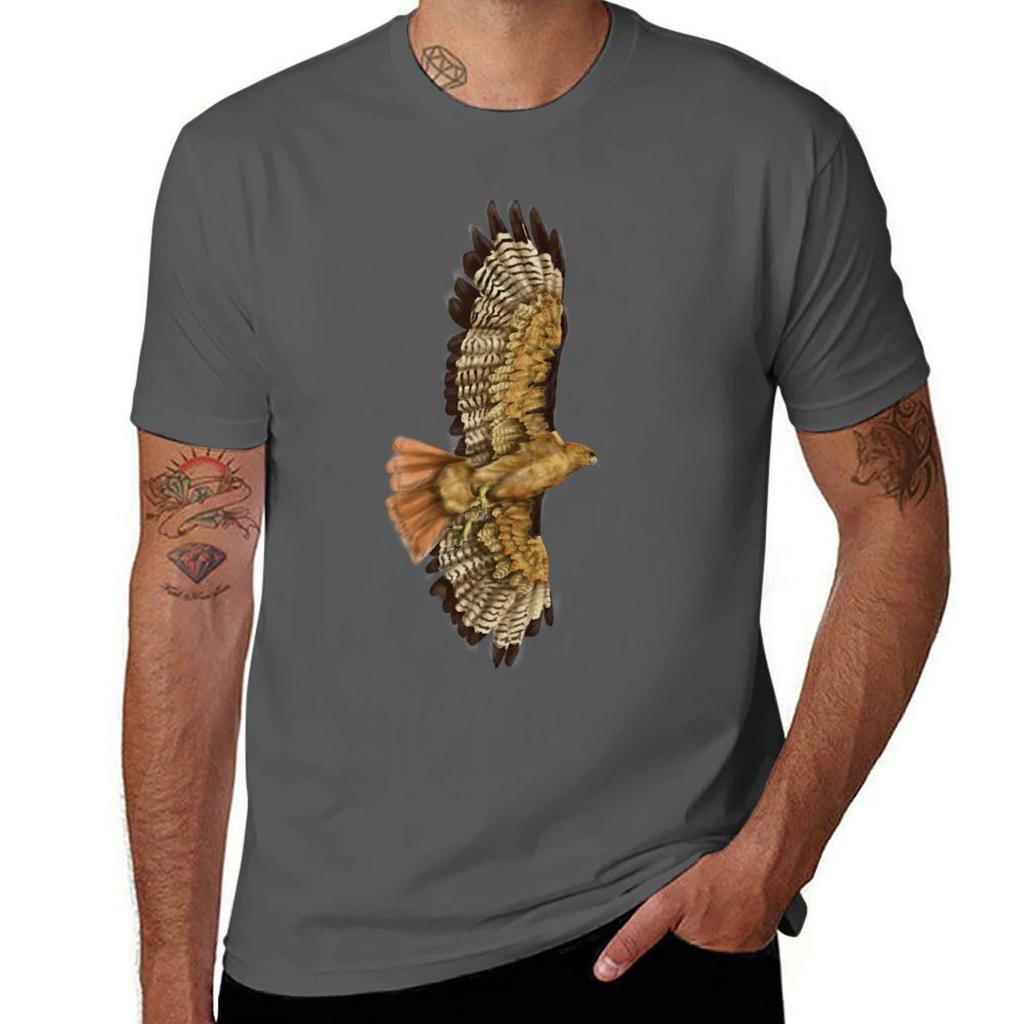 Red tailed Hawk TShirt Christmas Casual Short Sleeve Top