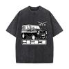 Off Road Vehicle Art Vintage Distressed Washed Cotton Short Sleeve Streetwear Outfit