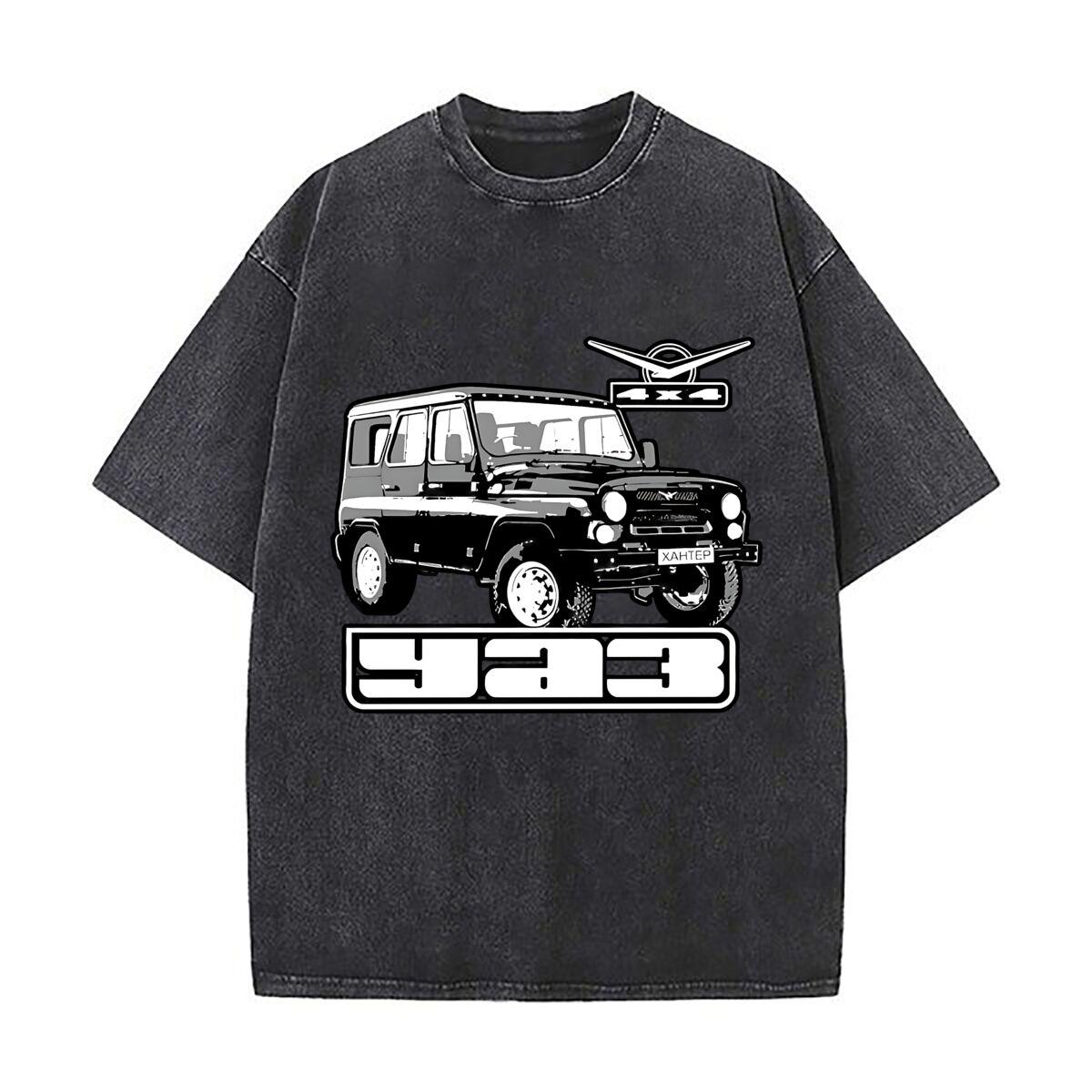 

Off Road Vehicle Art Vintage Distressed Washed Cotton Short Sleeve Streetwear Outfit S