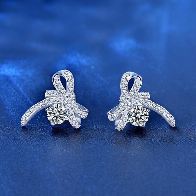 Lindon 925 prata esterlina moissanite zircão brincos para presentes de festa de casamento feminino