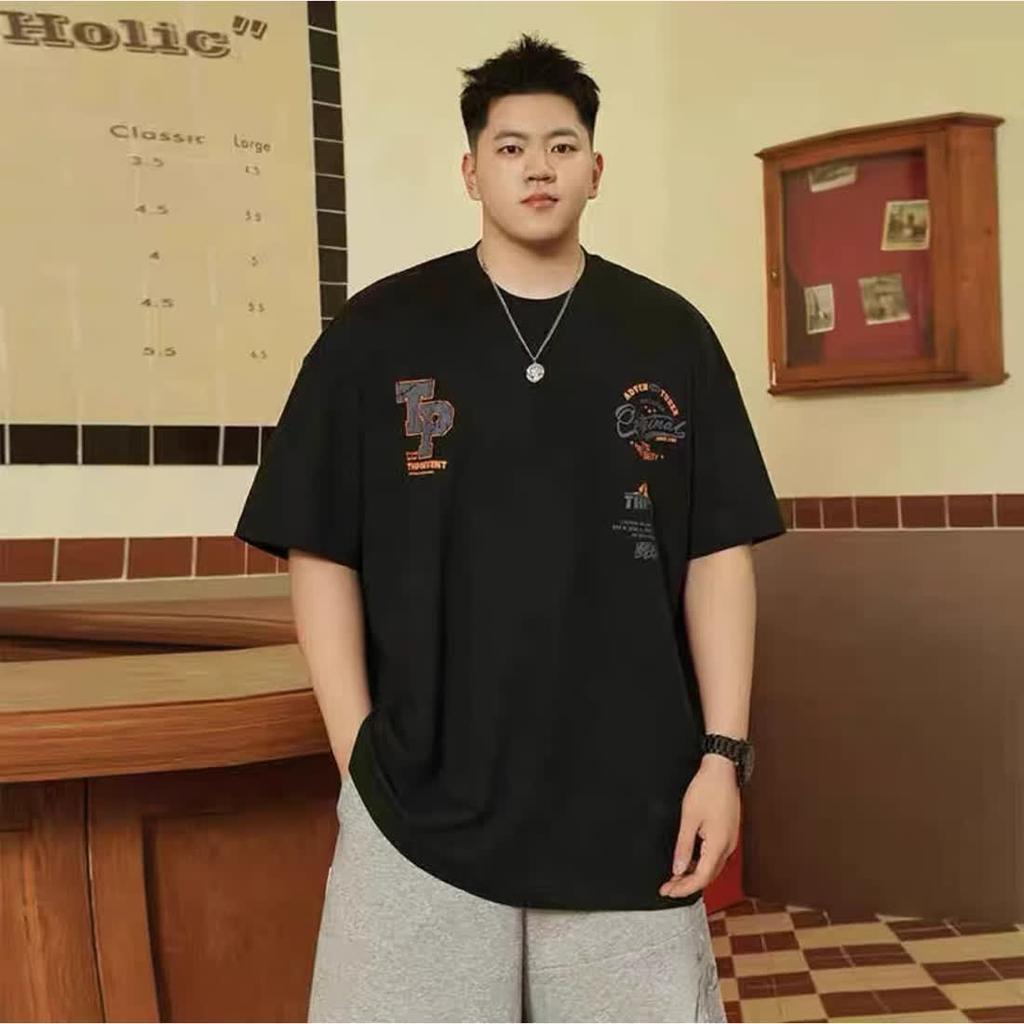 Fake two hundred matching stretch solid color fit wrinkle loose men's short-sleeved fashion short-sleeved top comfortable lightweight T-shirt