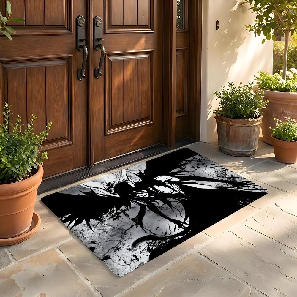 Fußmatte Weicher Flanellteppich Rutschfeste Saugfähige Matte für Badezimmer Schlafzimmer Heimdekoration Anime B Bleach