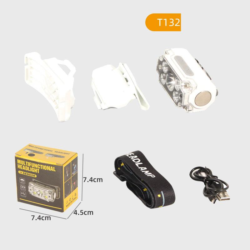Mini Dual COB Headlamp Sensor Hat Clip Headlight 5 Lighting Modes Outdoor Camping Hunting Flashlight Induction Head Lamps