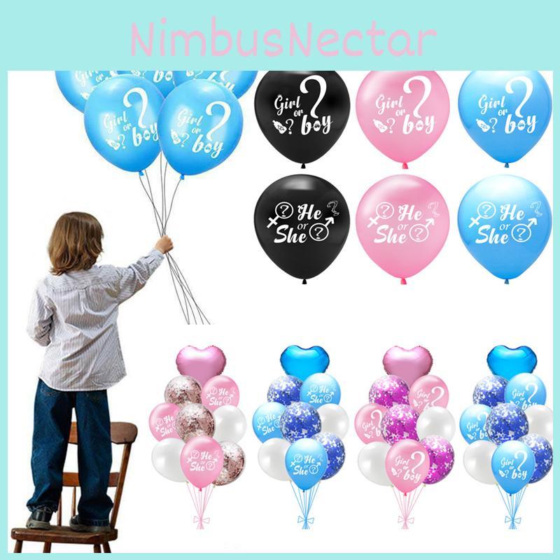 Delightful Baby Gender Reveal Party Decoration Latex Sequin Balloons Set For Joyful Gatherings