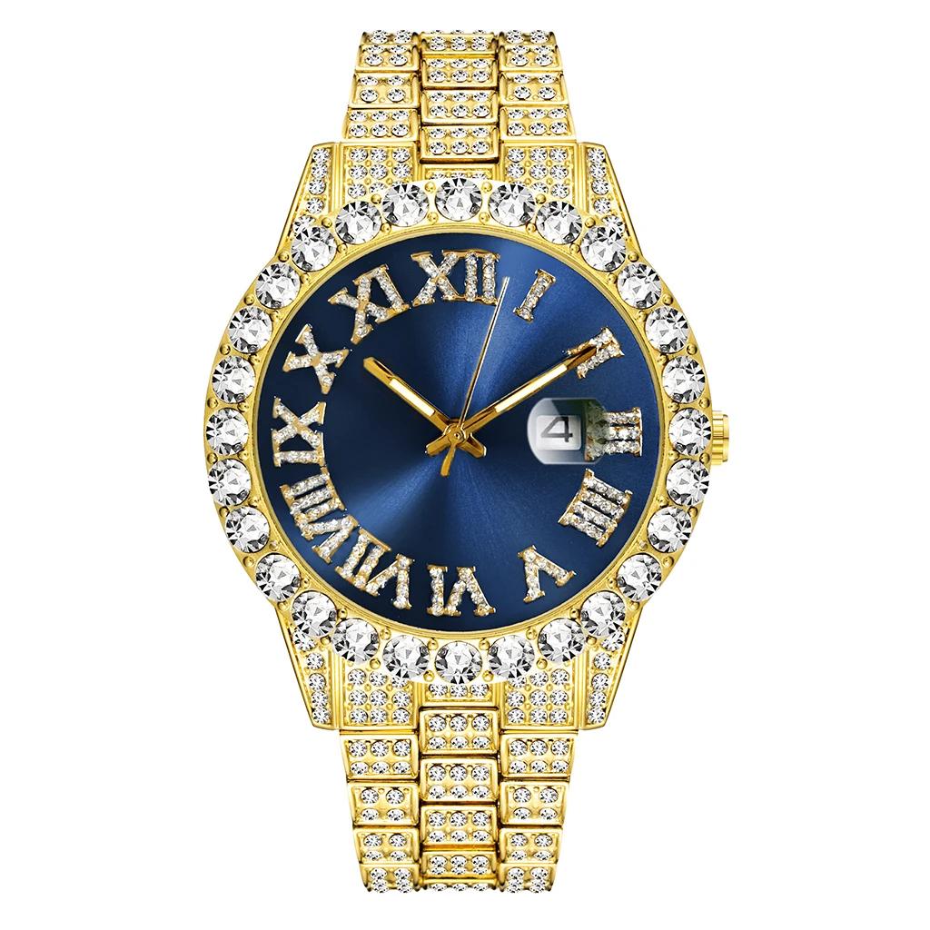 Iced Out Watch Men Luxury Brand Full Diamond Mens Watches AAA CZ Quartz Men's Watch Waterproof Hip Hop Male Clock Gift for Men