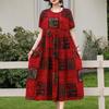 Women's Boho Print Maxi Dress, Loose Casual Short Sleeve Summer Dress (XL-5XL)