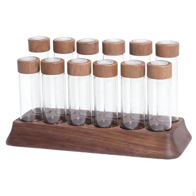 Coffee Bean Storage Tube Glass Vials Countertop Shop Kitchen Airtight Single Dose Dustproof Retail