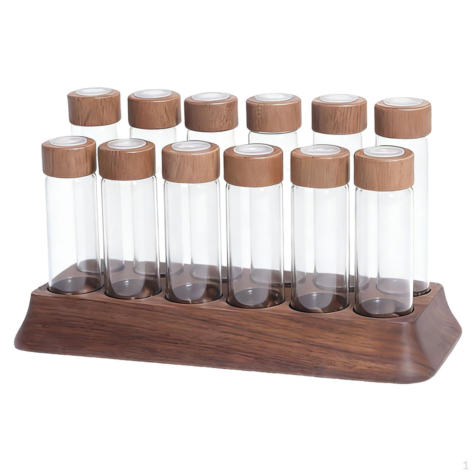 

12 Glass Storage Tubes with Aroma Valve And Silicone Funnel for Practical Clear of 6 S 6 L