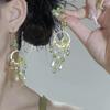 2025 Versatile New Green Lily of the Valley Earrings Fresh Tassel Water Drop Sweet Earrings Niche Stud Earrings