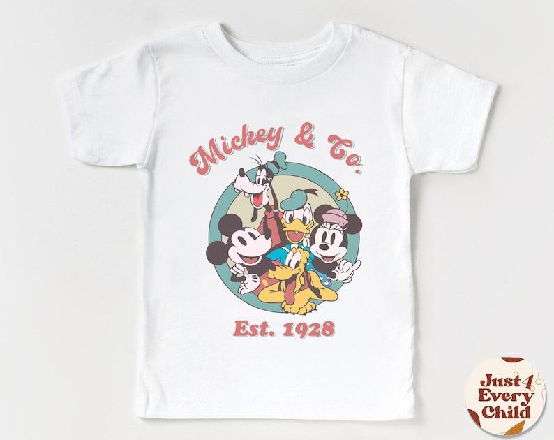 Retro Mickey & Friends Kids Shirt, Disney Toddler T-Shirt 140
