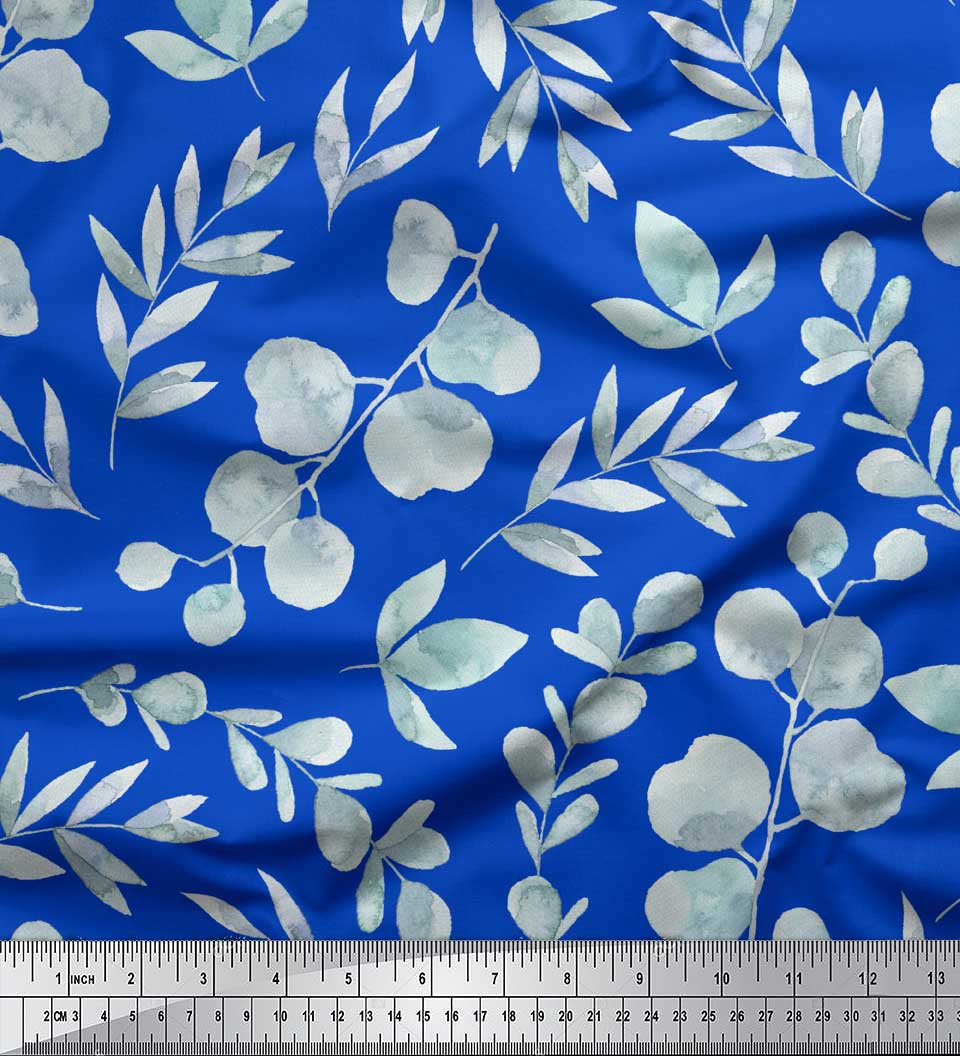

Soimoi Black Japan Crepe Satin Fabric Flower Leaves Print Sewing Fabric metre 42 Inch 42 Inch Wide - Poly Crepe синій