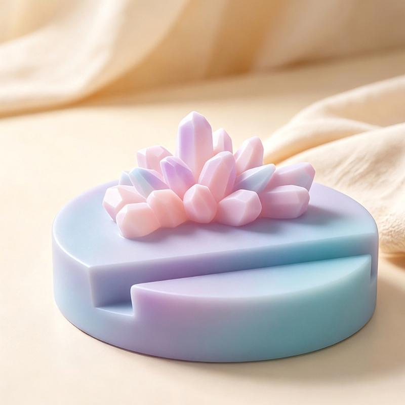 Flexible Silicone Crystal Molds with Raised and Recessed Cavity Detail for Candle Making, Resins, and Plasters Casting