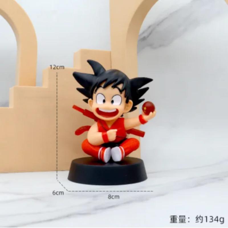Dragon Ball Childhood Little Goku Hugs Puer Ya Mu Tea Little Follower Figures Doll Pvc Model Statue Collection Toys Ornamen Gift