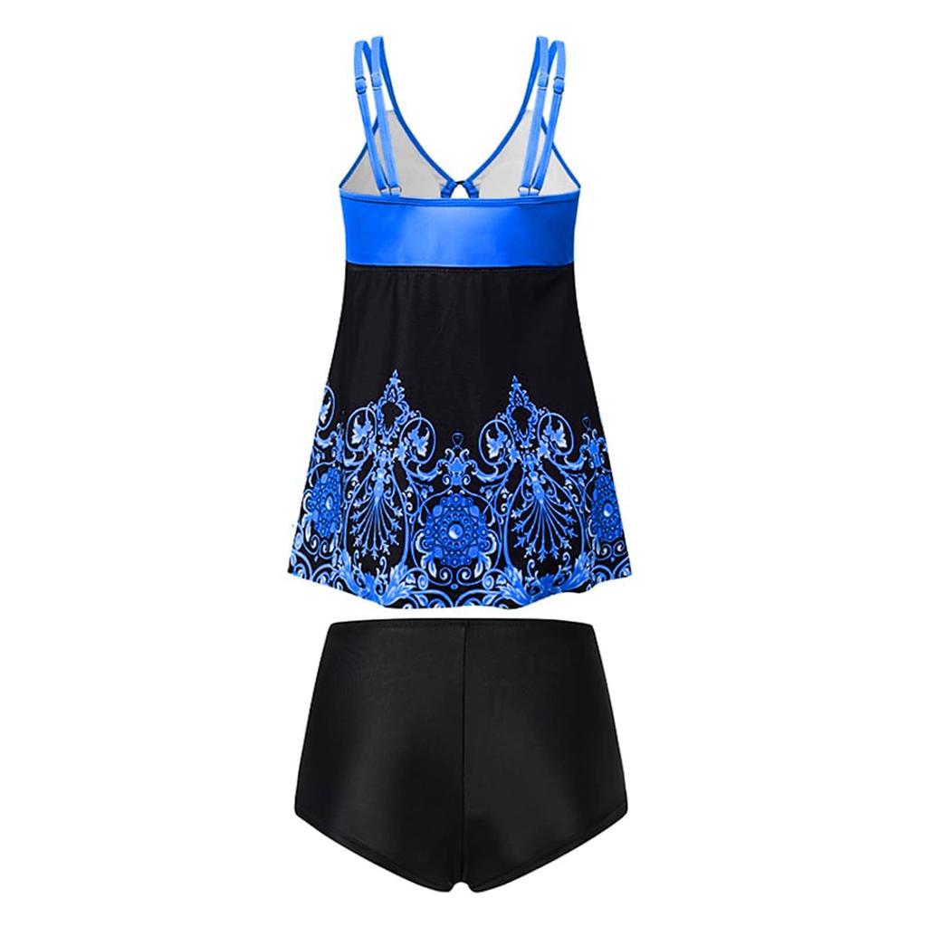 Damen-Badeanzug mit bedrucktem Panel, geteilt, flacher Winkel, großer Dreess-Badeanzug