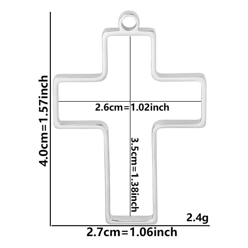 Never Fade Silver Color Stainless Steel Jesus Flower Cross Pendants For Jewelry Making Earring Bracelet Religious Handmade Charm