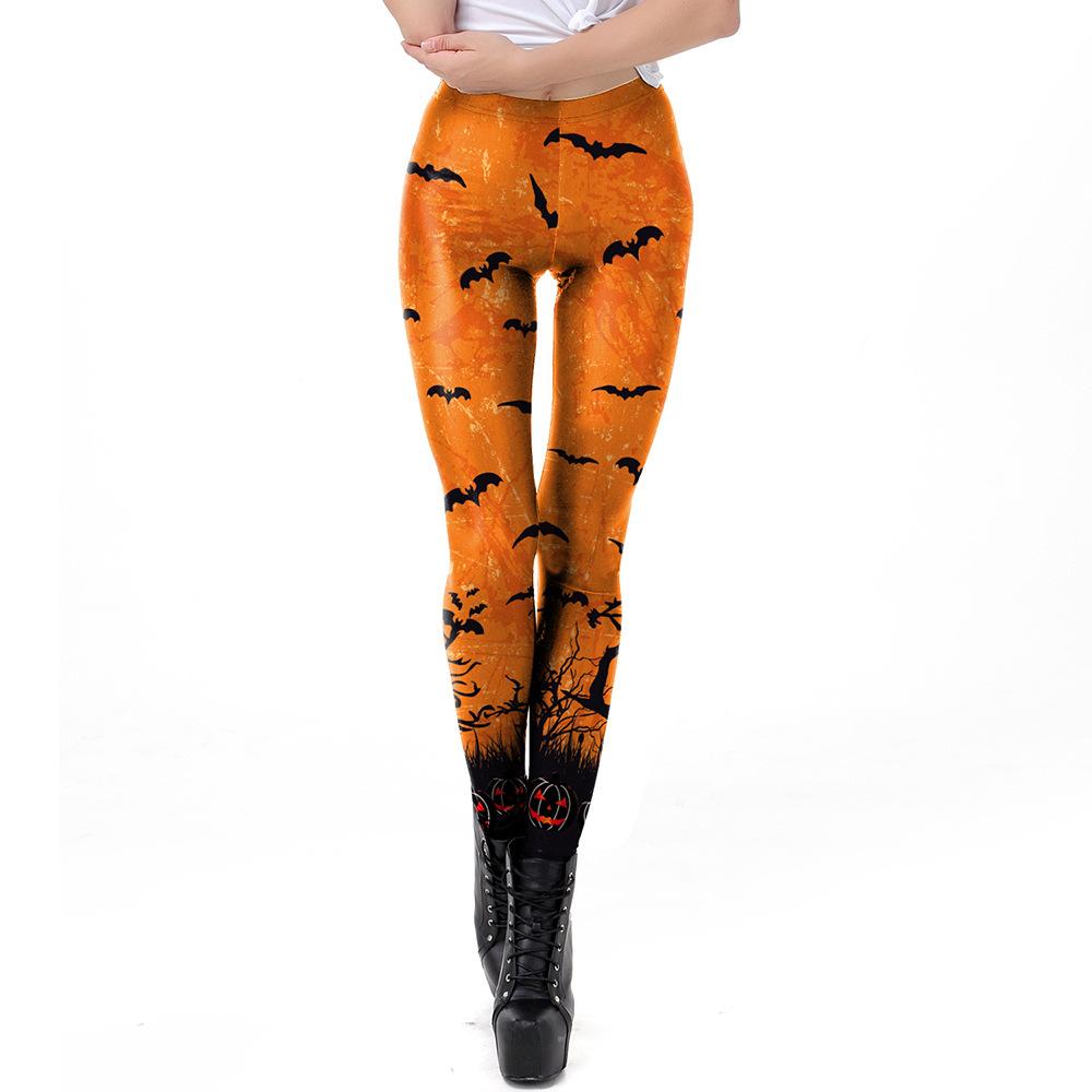 New retro skull print halloween leggings for women