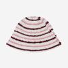 Wool Crochet Hat Pink Stripe