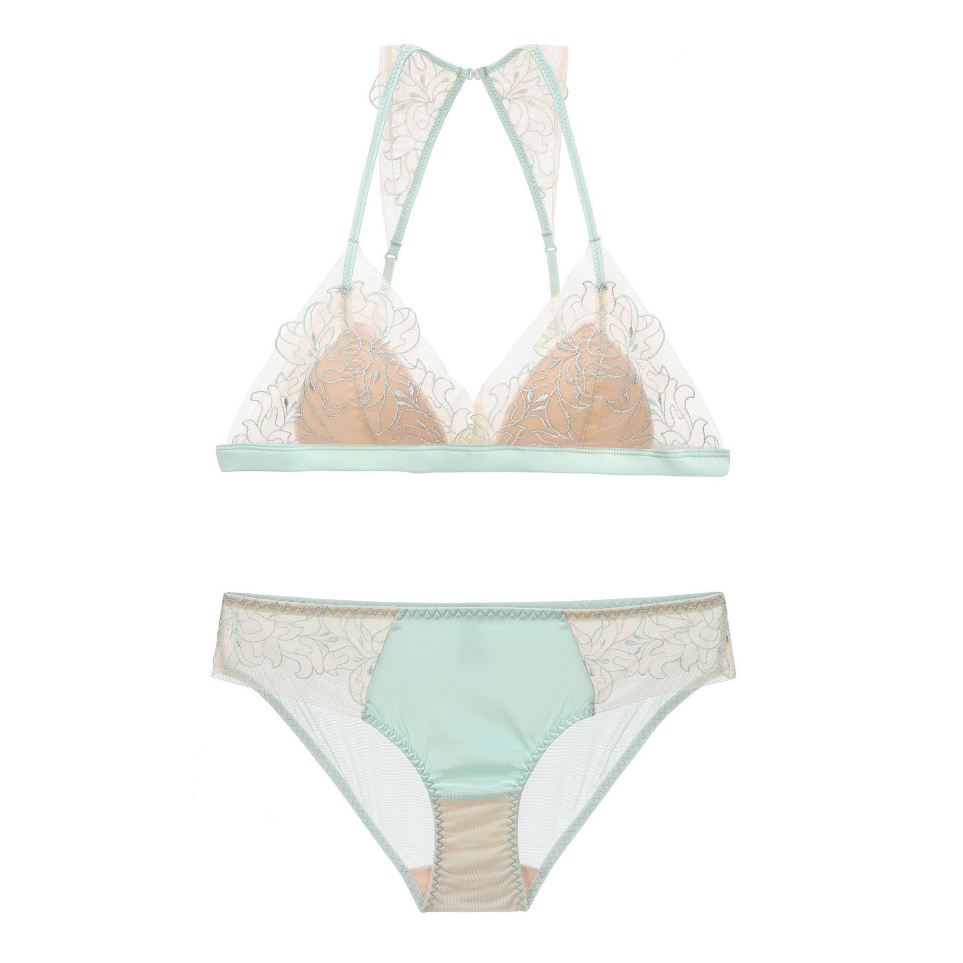 

Французское бесшовное нижнее белье на косточках, сексуальные тонкие бретели, чистый крест желаний, красивое нижнее белье для спины, большой бюст и маленький, большой размер, чашка. XL мятный зеленый