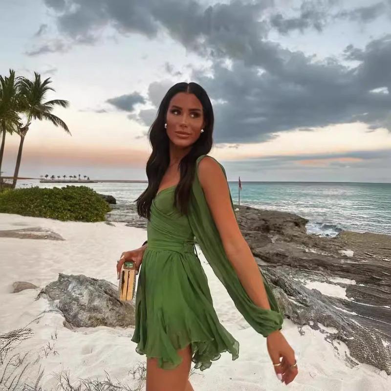 

Женское однотонное повседневное сетчатое платье с длинными рукавами и открытой спиной, облегающее короткое платье в стиле темперамент S чёрный