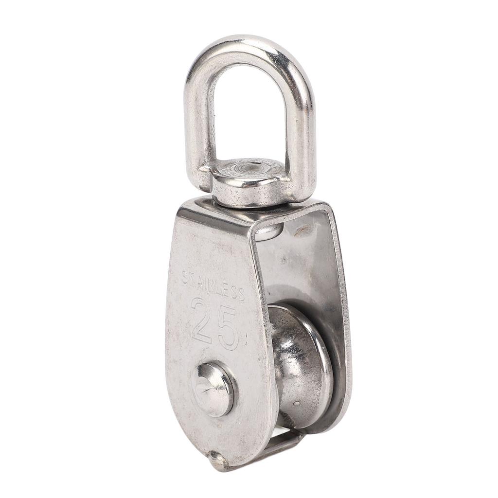 Marine Pulley Stainless Steel Lifting Single Pulley Block Wire Rope Hanging Towing Wheel for Sailboats Yachts Ship