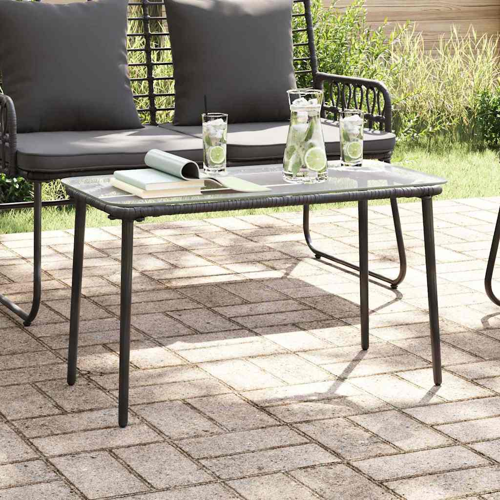 Garden Table Black 80 x 40 x 45 cm Poly Rattan