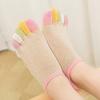 Women's Colorful Low-Cut Cotton Toe Socks - Breathable Invisible Five-Finger Design with Heel for Sweat Absorption