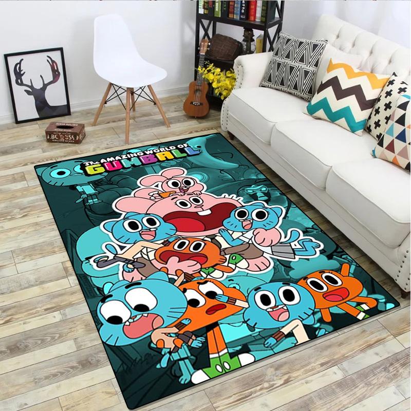 Gumball's World Adventure Carpet Office Decorative Carpet For Living Room Bedroom Door Mat Floor Rug Computer Chair Area Rug perfect holiday gift