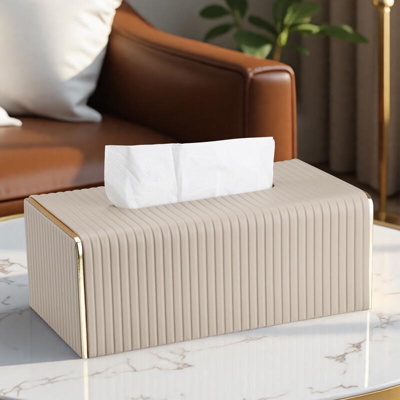 Elegant Striped Plastic Tissue Box