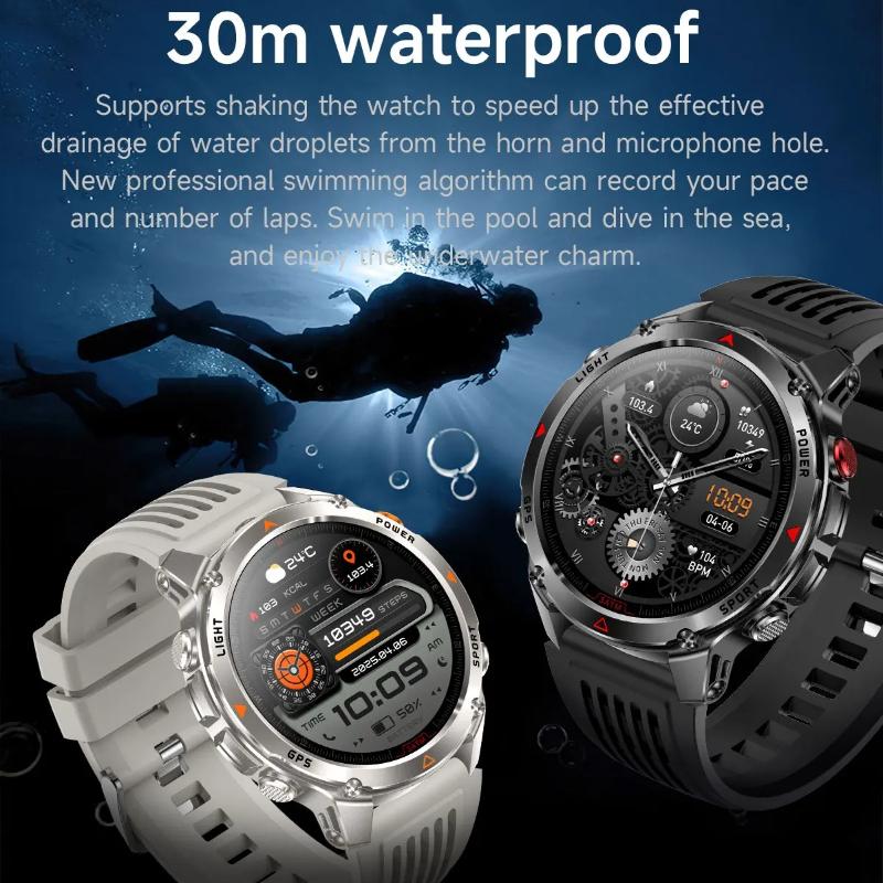 2026 T-Rex 3 Ultra GPS Smartwatch 10ATM Wasserdicht Dual-Band GNSS Kompass Militärstandard Saphirglas Anrufe Lange Akkulaufzeit Herren Outdoor Smartwatch