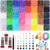 Colorful DIY Resin Rhinestone Kit Multicolor 3mm Flatback Gems with Tools and Glue for Nail Art Clothing Phone Cases Crafts