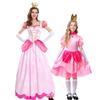 Super Mary Series Castle Princess Cosplay Peach Princess Dress Adult Pink Children's Day Costume
