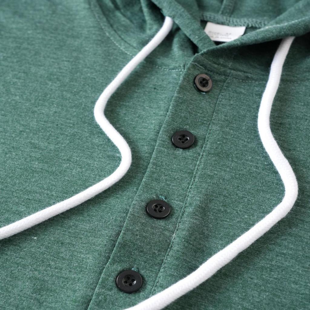 Men's Solid Color Stand Collar Button Sweatshirt Hoodie Men's Sports Large Size Casual Sweatshirt