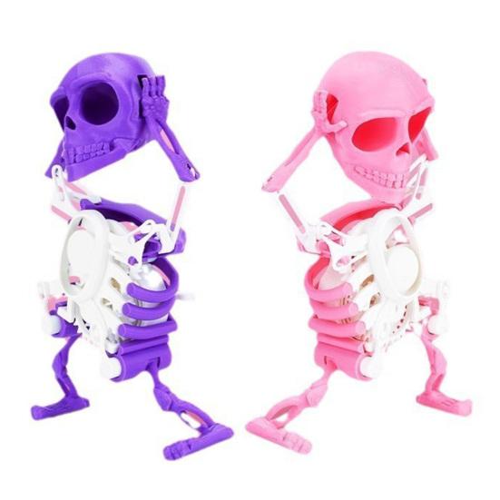 Dancing Swinging Skeleton Toy Kids 3D Halloween Articulated Skeleton Spring