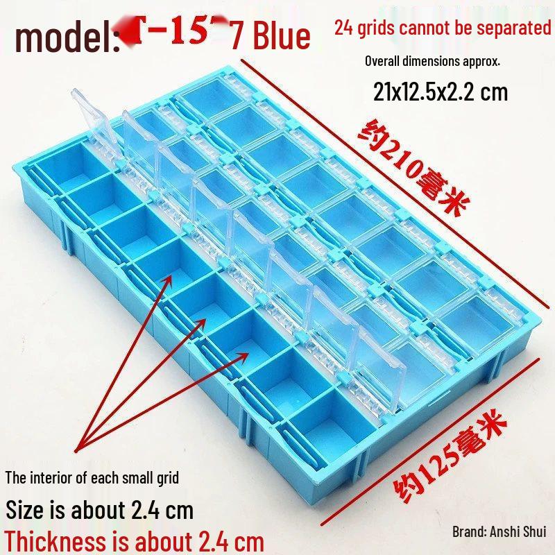 SMT Patch Electronic Organizer: Resistor & Capacitor Grid Plastic Box