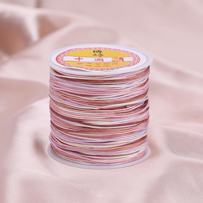 Colorful Gradient Handcrafted Bracelet Rope with Jade Hue - 100m Braided DIY Cord for Pendants