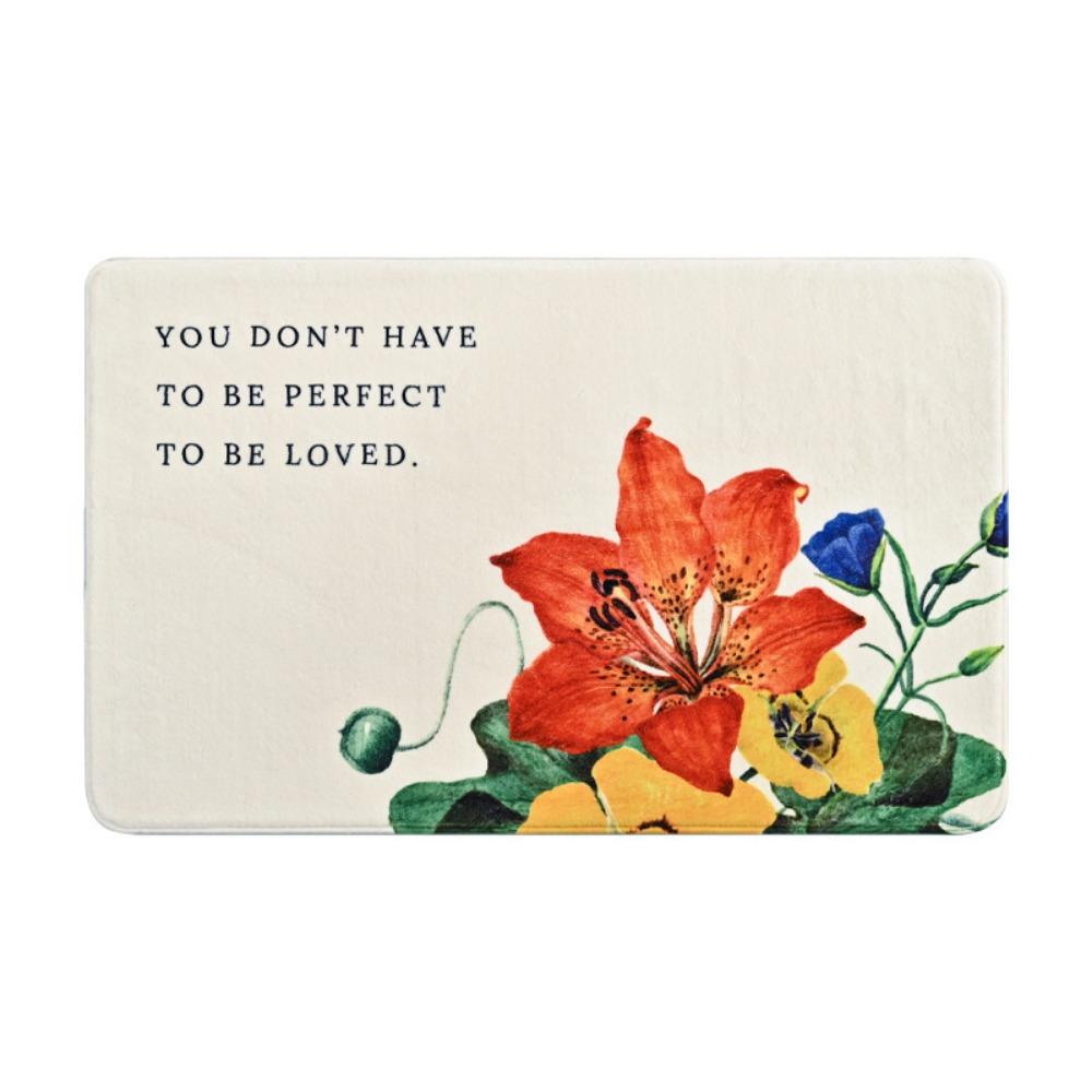 Flower Language Print Sponge Bathroom Thickening Mat Bath Non-slip Carpets In Wash Basin Bathtub  Floor Rug Shower Room Doormat Memory Foam 3D Pad