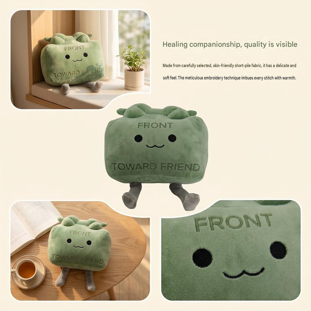 Clay el Claymore Adorable Peluche Lindo Bloque Cuadrado Muñeco Suave Relleno Regalo de Vacaciones para Niños