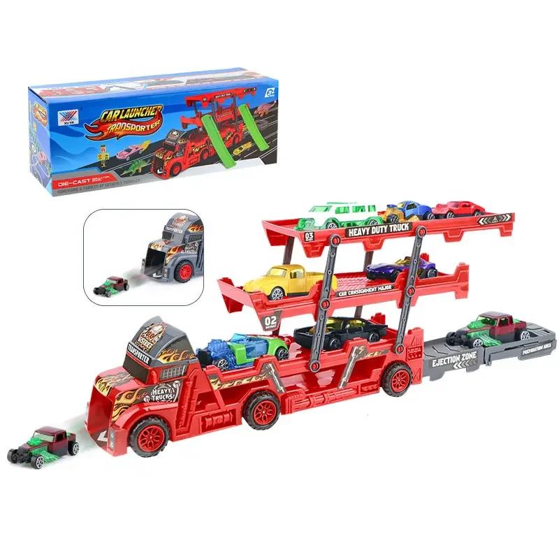 Set di 14 pezzi Disney Pixar Cars Saetta McQueen Zio Mack plastica Veicolo di stoccaggio portatile Set Auto in lega Giocattoli Regali di compleanno per bambini