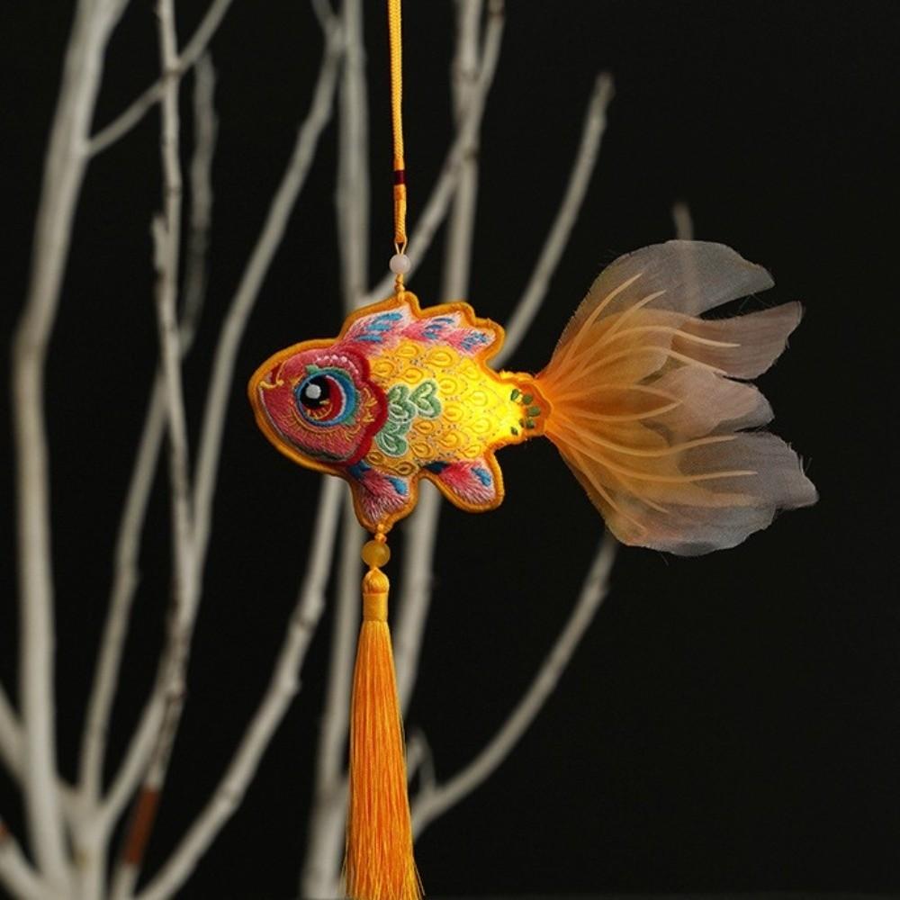 Tassel New Year Koi Fish Decoration Good Fortune LED Hanging Ornaments  Living Room