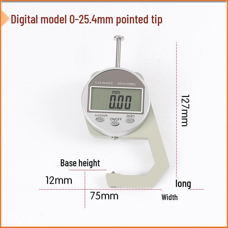 High Precision Digital Micrometer: Steel Pipe & Flat/Bent Pointed Head Thickness Gauge