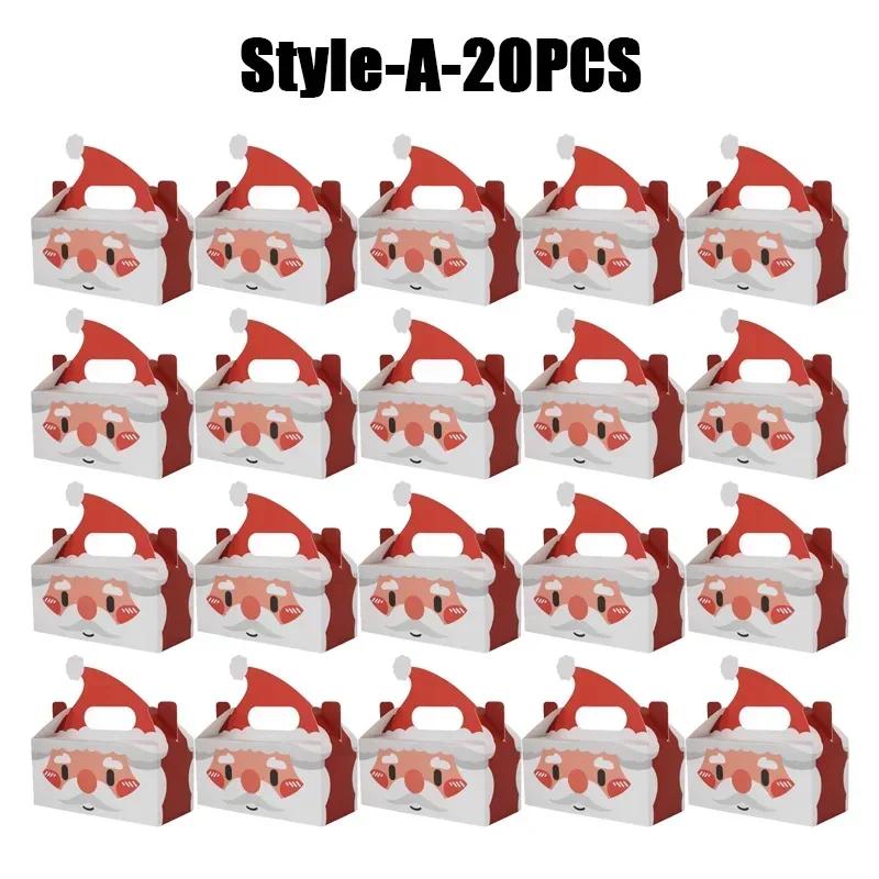Weihnachtsgeschenkbox Quadratische Süßigkeitenboxen mit Griff Kekskuchen Gebäckboxen Leckerli-Verpackungsbox Party-Geschenkboxen Partyzubehör