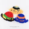 Hand Crocheted Ruffle Edge Knitted Hat Women Autumn Winter Warm Ear Protector Basin Hat Colored Ruffled Wool Bucket Hat