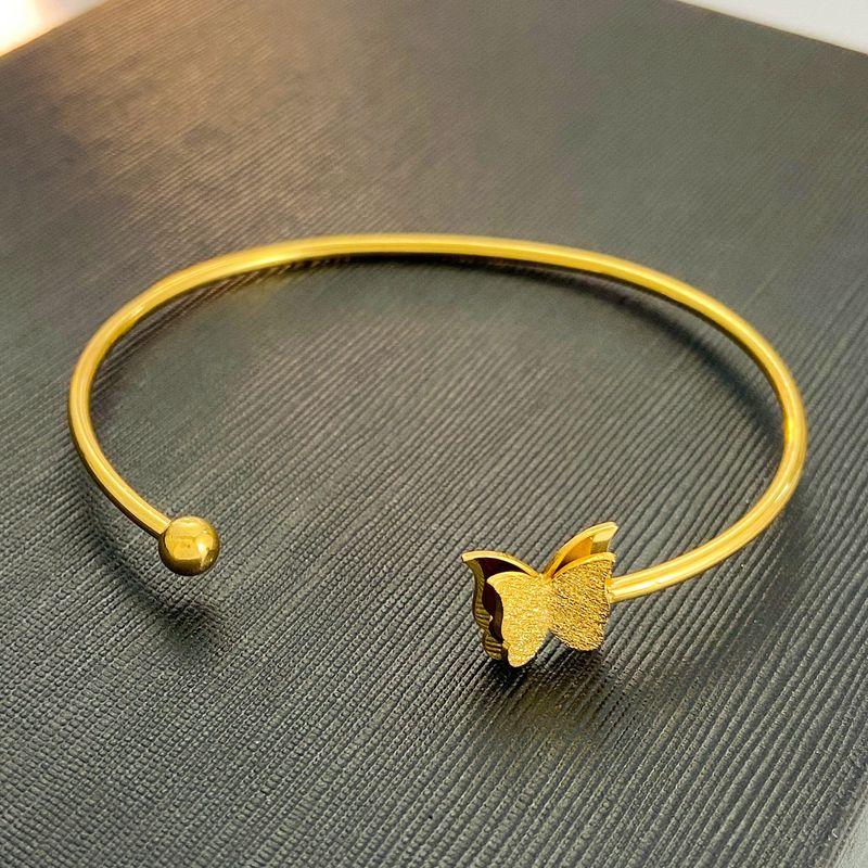 Cross-Border New Arrival Frosted Butterfly Bracelet Female Ins Style Fashion Minimalist Butterfly Open-End Bracelet Elegant Couples Bracelet