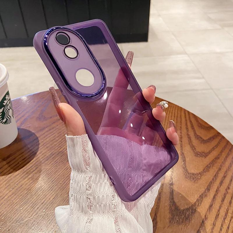 

Для VIVO V50 Lite V50E V 50 прозрачная защитная пленка для линз чехол для VIVO Y04 Y29S карамельный цвет мягкий TPU ударопрочный чехол для телефона VIVO V50 Lite 4G фиолетовый