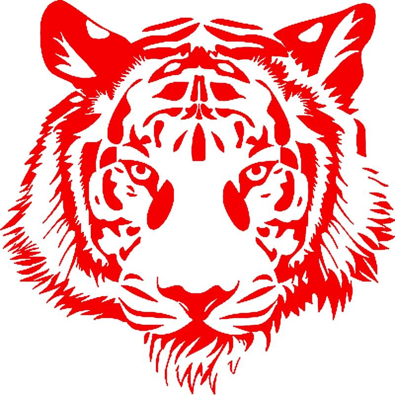 

Car Stickers POWERFUL TIGER HEAD Vinyl Decals Motorcycle Decoration Accessories Waterproof Sunscreen Cover Scratches PVC,30CM 15cm красный