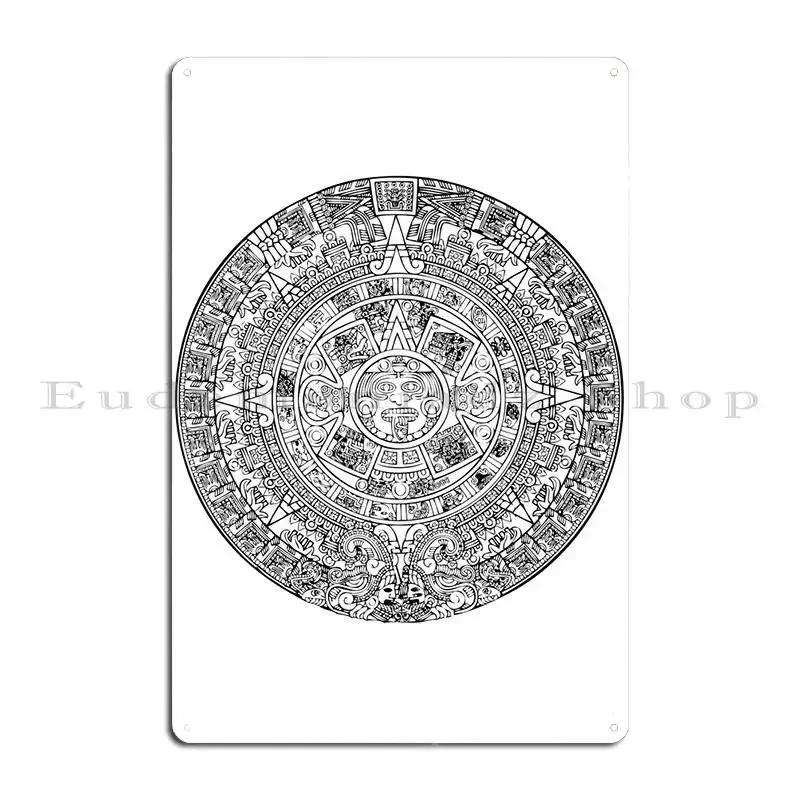 Aztec Calendar Metal Plaque Poster Garage Funny Cinema Cinema Tin Sign Poster