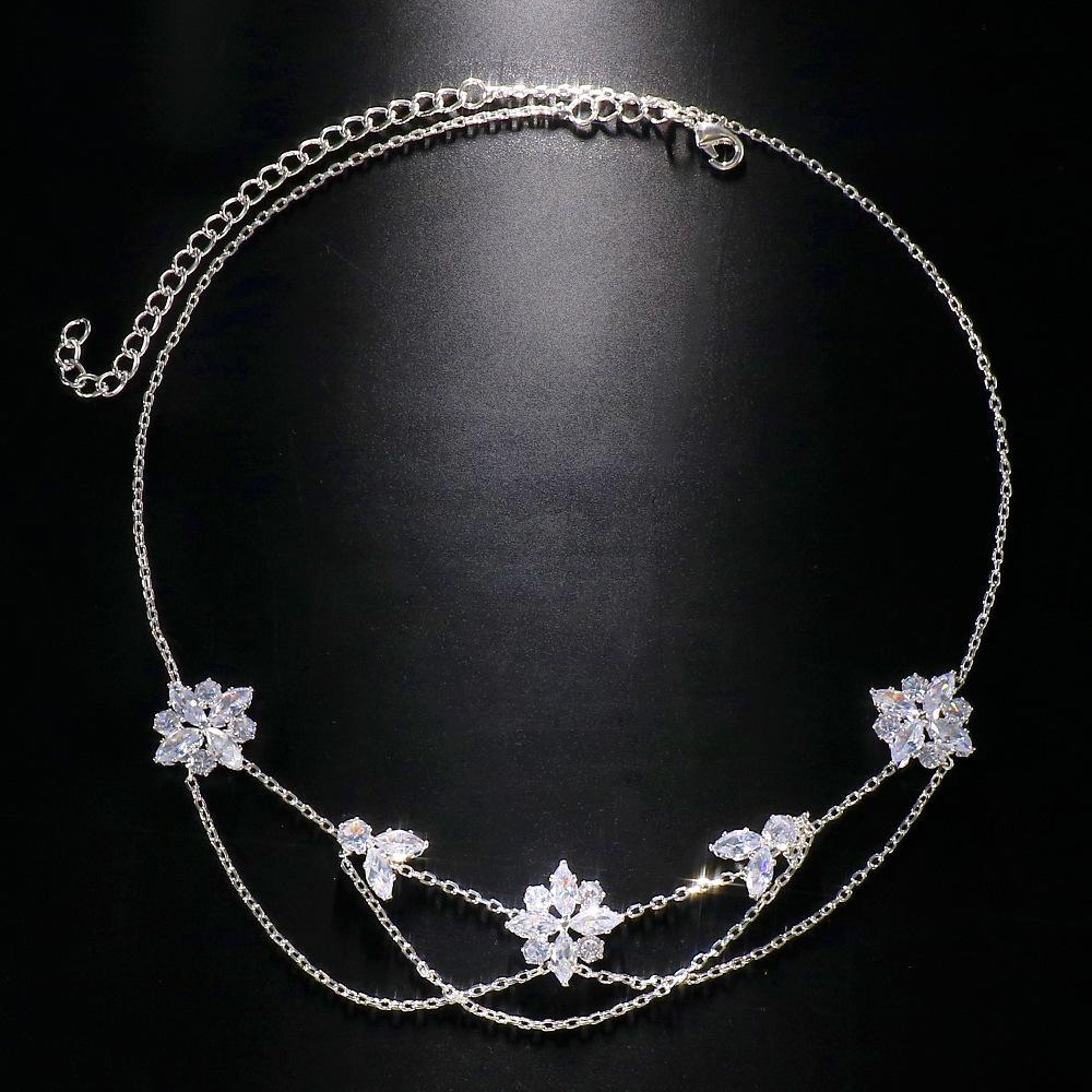 

Цепочка в виде сердца, легкая роскошная цепочка на голову, украшение для волос в европейском и американском головном уборе невесты серебряный