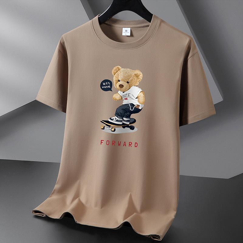 GMXIA Tricou cu mânecă scurtă din bumbac Cămașă largi cu jumătate de mânecă pentru bărbați, imprimată