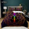 Buddha Duvet Cover Set Indian Art Bohemian Mandala Zen Themed Bedding Set Meditation Buddhist Lotus Floral Polyester Qulit Cover