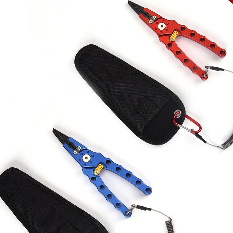 Aluminum Alloy Lure Pliers Controller Upper Ring Open Loop Cut Wire Clamp with Lock Fishing Clamp Fishing Tool